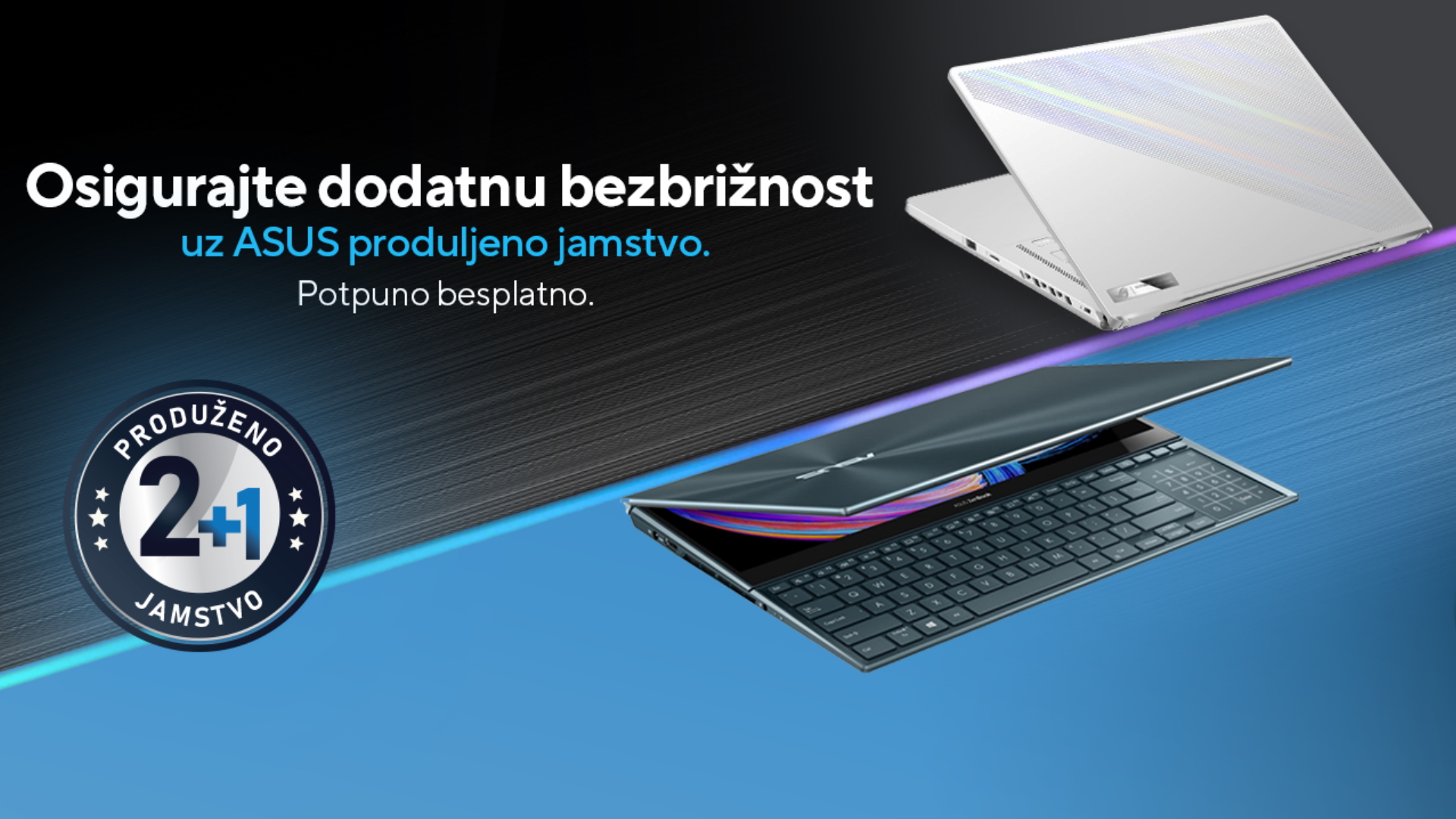 Asus Vam pruža dodatnu bezbrižnost uz besplatno produljeno jamstvo za sve ZenBook i ROG Zephyrus prijenosnike.